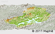 Physical Panoramic Map of Chunan, lighten, semi-desaturated