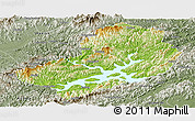 Physical Panoramic Map of Chunan, semi-desaturated