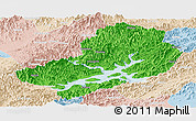 Political Panoramic Map of Chunan, lighten