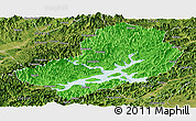Political Panoramic Map of Chunan, satellite outside