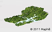 Satellite Panoramic Map of Chunan, cropped outside