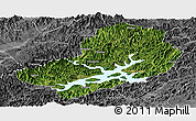 Satellite Panoramic Map of Chunan, desaturated