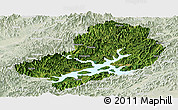Satellite Panoramic Map of Chunan, lighten
