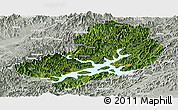Satellite Panoramic Map of Chunan, lighten, semi-desaturated