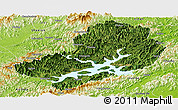 Satellite Panoramic Map of Chunan, physical outside
