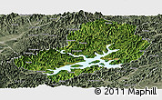 Satellite Panoramic Map of Chunan, semi-desaturated