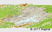 Shaded Relief Panoramic Map of Chunan, physical outside
