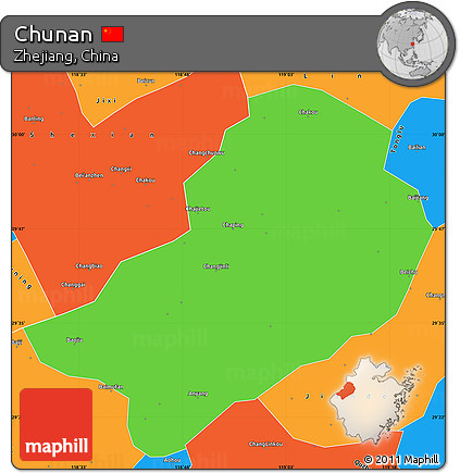 Political Simple Map of Chunan