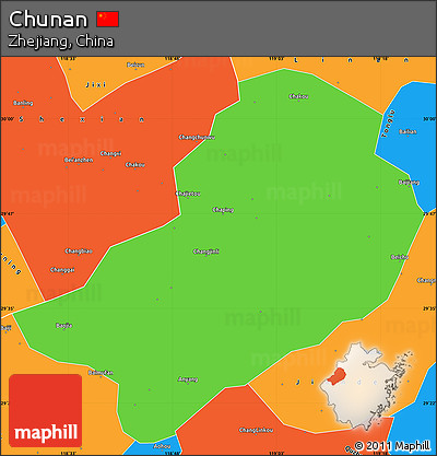 Political Simple Map of Chunan