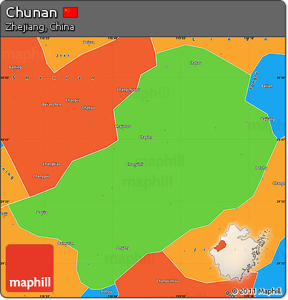 Political Simple Map of Chunan