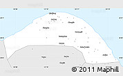 Silver Style Simple Map of Cixi