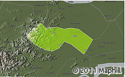 Physical 3D Map of Deqing, darken, semi-desaturated