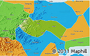 Physical 3D Map of Deqing, political outside