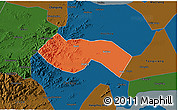Political 3D Map of Deqing, darken