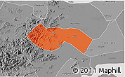 Political 3D Map of Deqing, desaturated