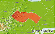 Political 3D Map of Deqing, physical outside
