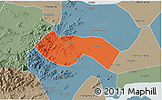 Political 3D Map of Deqing, semi-desaturated