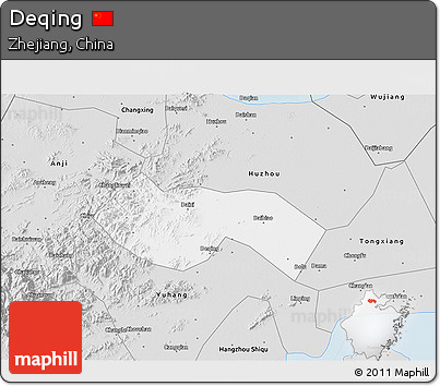 Silver Style 3D Map of Deqing
