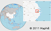 Gray Location Map of Deqing, highlighted country