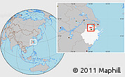 Gray Location Map of Deqing, highlighted parent region