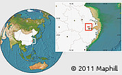 Satellite Location Map of Deqing, highlighted country