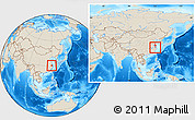 Shaded Relief Location Map of Deqing, within the entire country