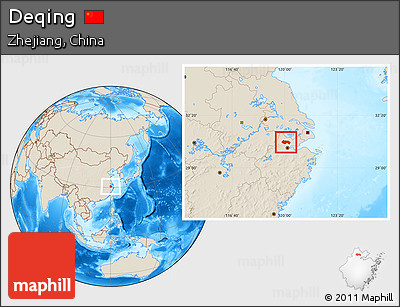 Shaded Relief Location Map of Deqing