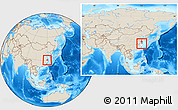 Shaded Relief Location Map of Deqing, highlighted parent region, within the entire country