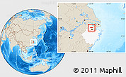 Shaded Relief Location Map of Deqing, highlighted parent region