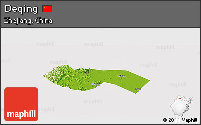 Physical Panoramic Map of Deqing, cropped outside