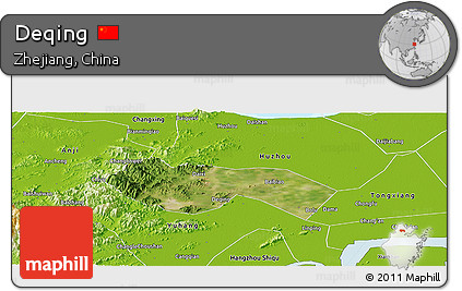 Satellite Panoramic Map of Deqing, physical outside