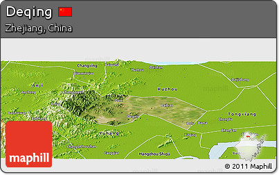 Satellite Panoramic Map of Deqing, physical outside
