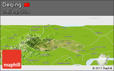 Satellite Panoramic Map of Deqing, physical outside