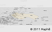 Shaded Relief Panoramic Map of Deqing, desaturated