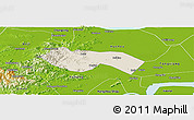 Shaded Relief Panoramic Map of Deqing, physical outside