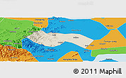 Shaded Relief Panoramic Map of Deqing, political outside