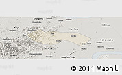 Shaded Relief Panoramic Map of Deqing, semi-desaturated