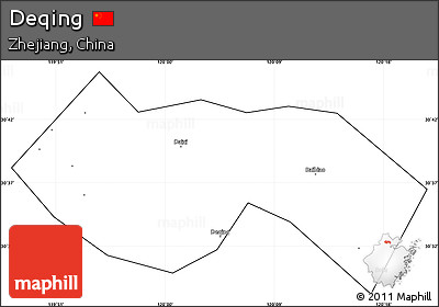 Blank Simple Map of Deqing, cropped outside