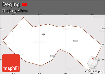 Classic Style Simple Map of Deqing, cropped outside