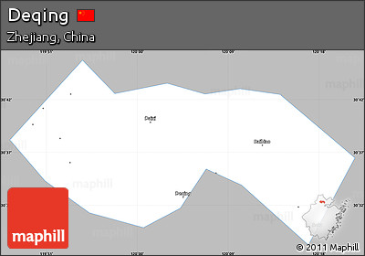 Gray Simple Map of Deqing, single color outside