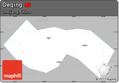 Gray Simple Map of Deqing, single color outside