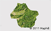 Satellite 3D Map of Dongyang, cropped outside
