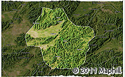 Satellite 3D Map of Dongyang, darken