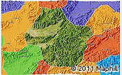 Satellite 3D Map of Dongyang, political outside