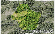 Satellite 3D Map of Dongyang, semi-desaturated