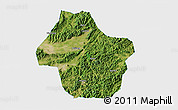 Satellite 3D Map of Dongyang, single color outside