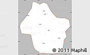 Gray Simple Map of Dongyang, cropped outside