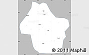 Gray Simple Map of Dongyang, single color outside