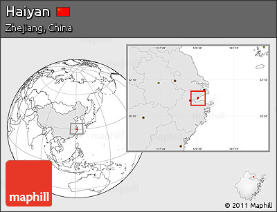 Blank Location Map of Haiyan, highlighted country