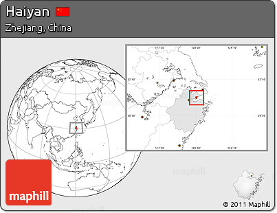Blank Location Map of Haiyan, highlighted parent region